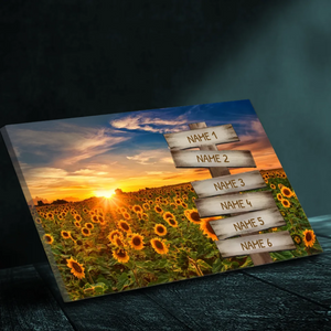 Personalized Sunflower Family Name Canvas - Blooming with Love | 89Prints