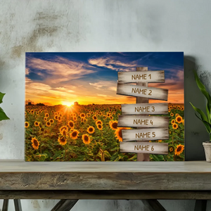Personalized Sunflower Family Name Canvas - Blooming with Love | 89Prints