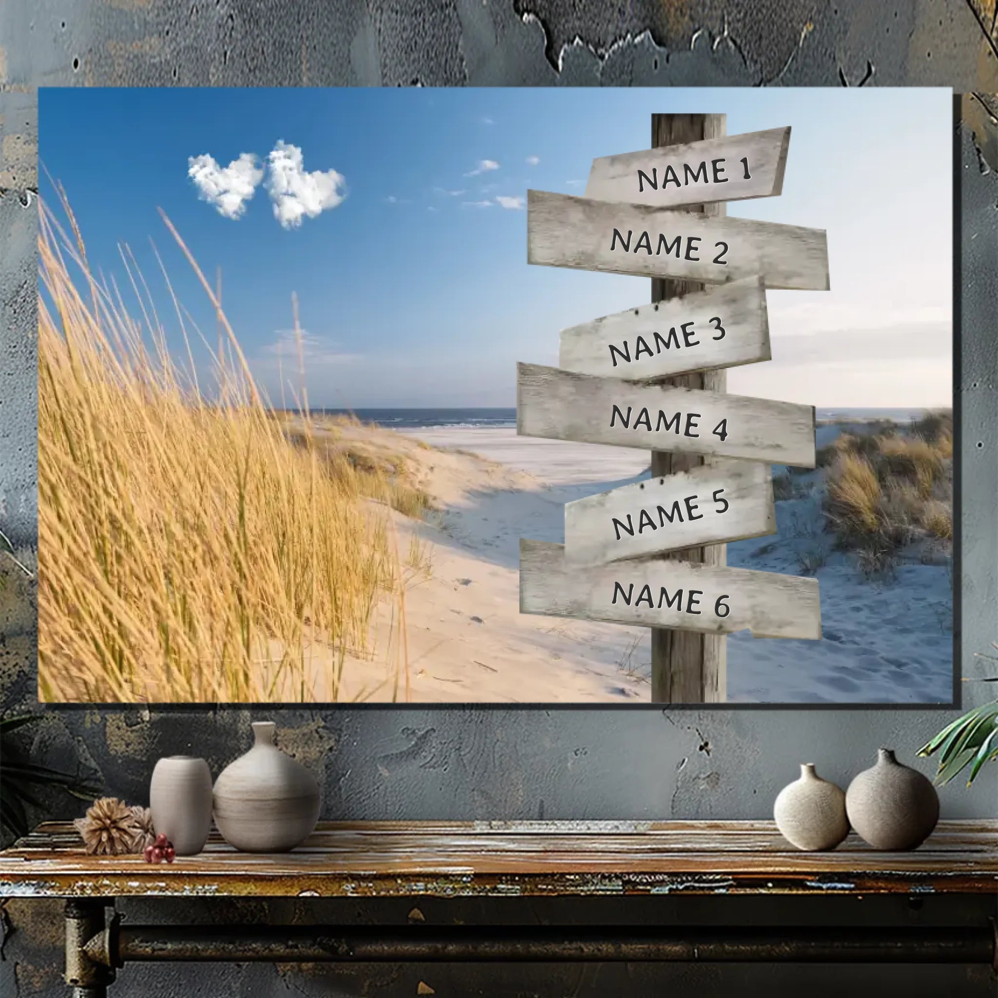 Custom Beach-Themed Family Canvas – Cherish Your Memories | 89Prints