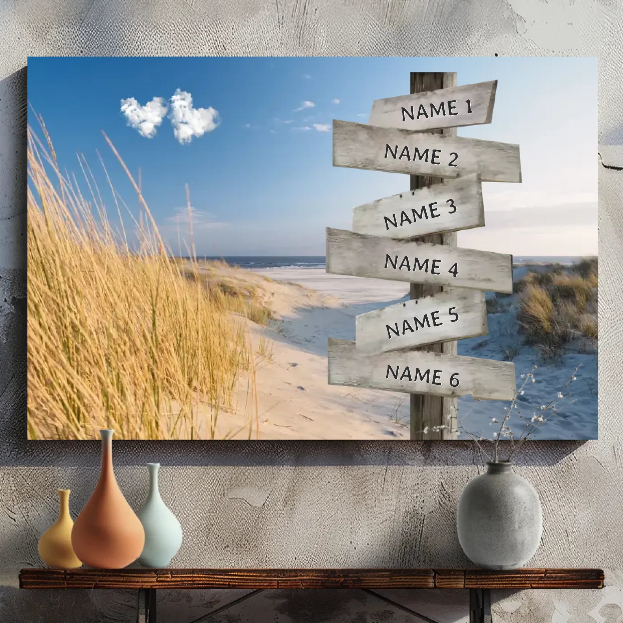 Custom Beach-Themed Family Canvas – Cherish Your Memories | 89Prints