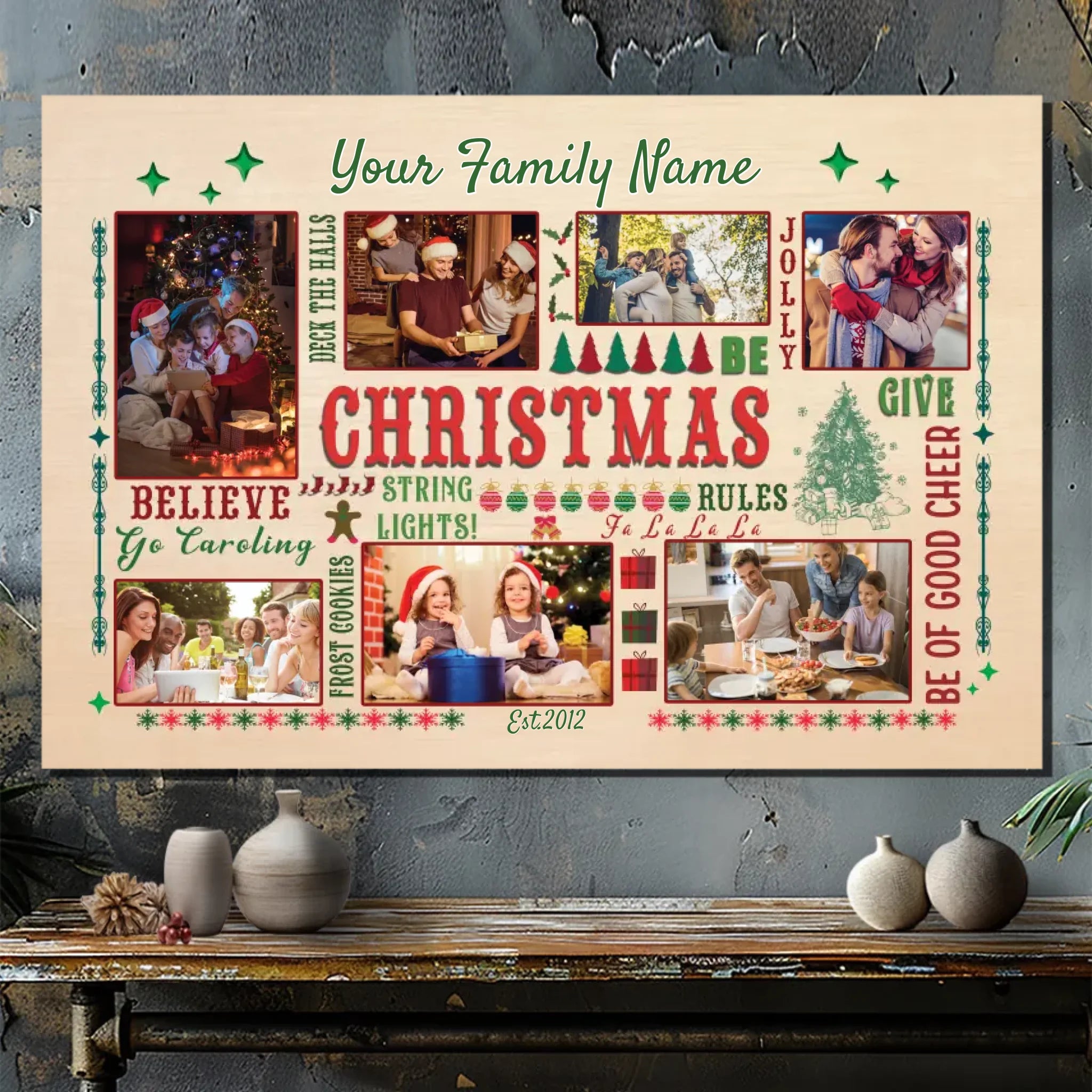 Custom Family Christmas Canvas - Warm Festive Decorations | 89Prints