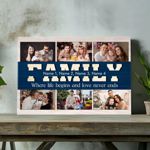 89Prints Customizable Family Canvas – Where Life Begins & Love Never Ends