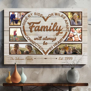 Custom Family Canvas - Forever Connected by Heart by 89Prints