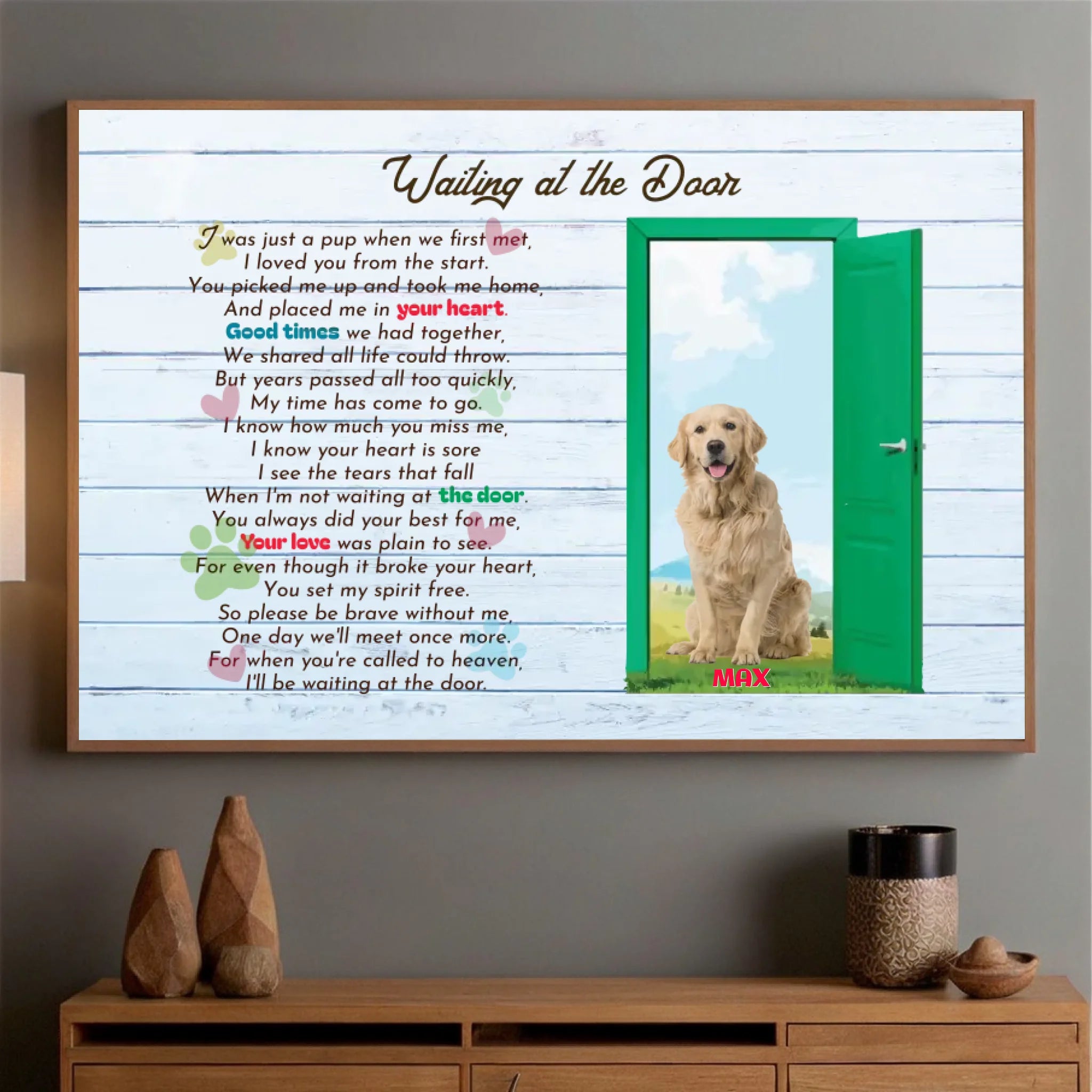 Waiting at the Door Pet Memorial Poster A Heartfelt Tribute to Honor Your Loyal Friend - 89Prints