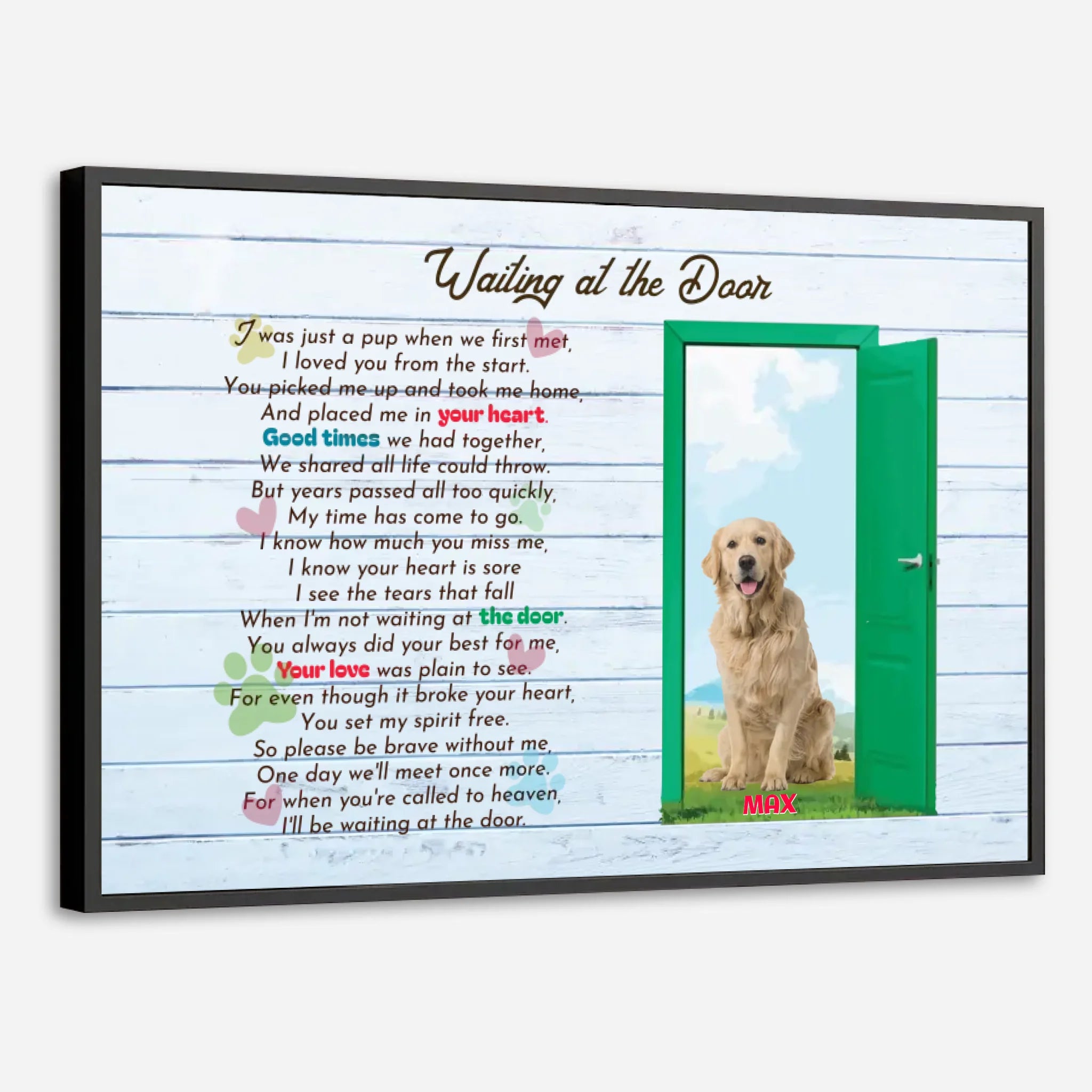 Waiting at the Door Pet Memorial Poster A Heartfelt Tribute to Honor Your Loyal Friend - 89Prints
