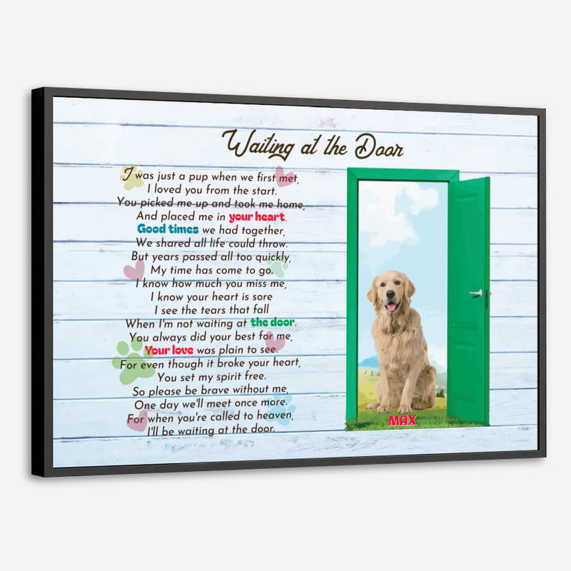 Waiting at the Door Pet Memorial Poster A Heartfelt Tribute to Honor Your Loyal Friend - 89Prints