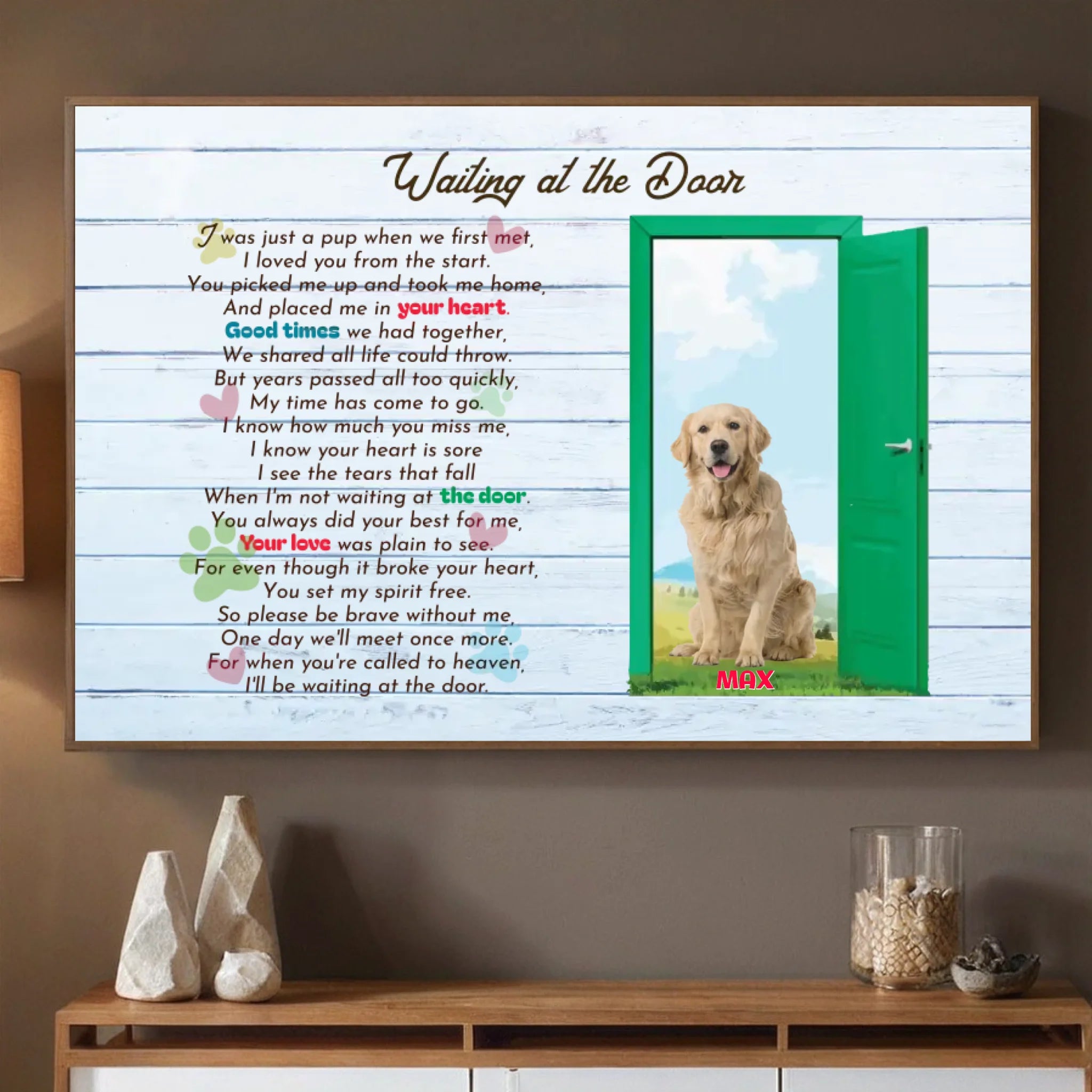 Waiting at the Door Pet Memorial Poster A Heartfelt Tribute to Honor Your Loyal Friend - 89Prints