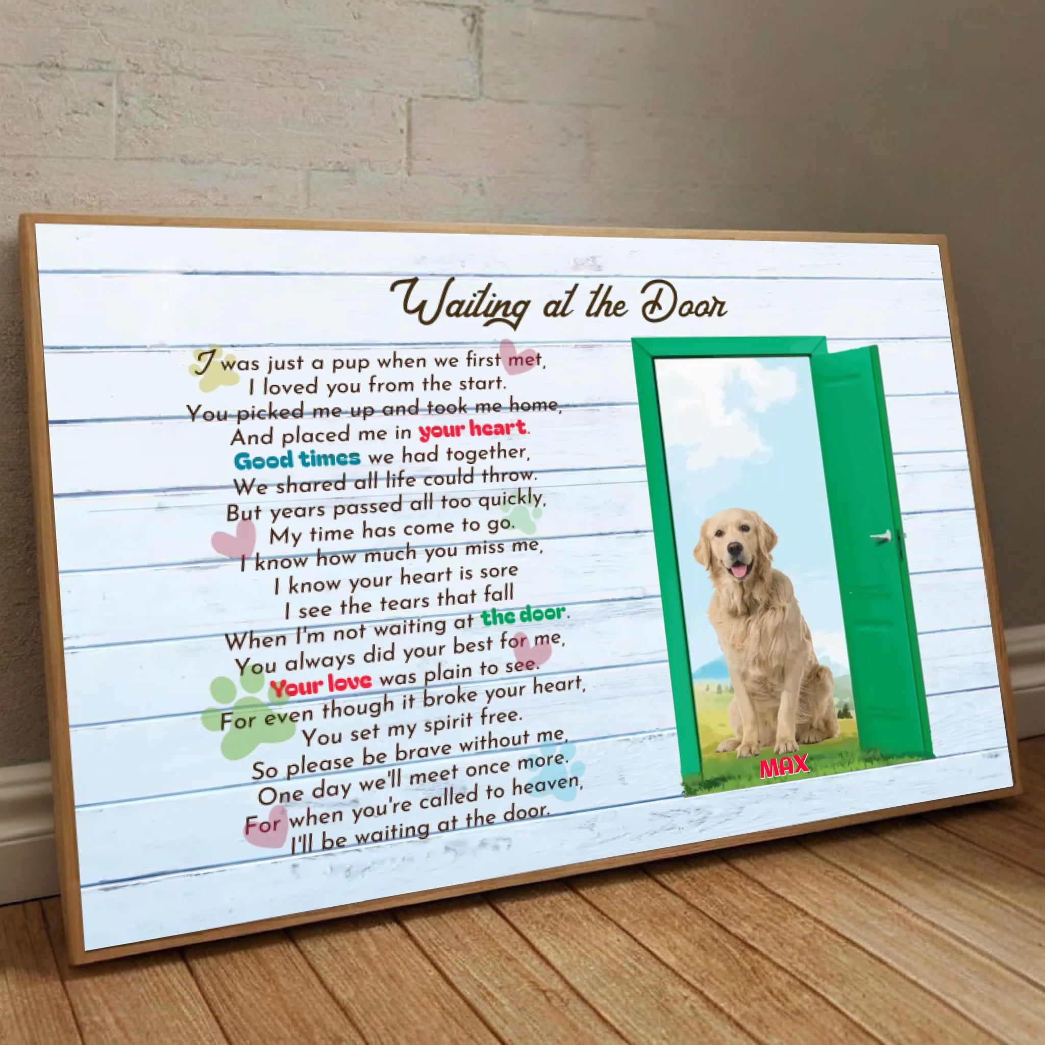 Waiting at the Door Pet Memorial Poster A Heartfelt Tribute to Honor Your Loyal Friend - 89Prints