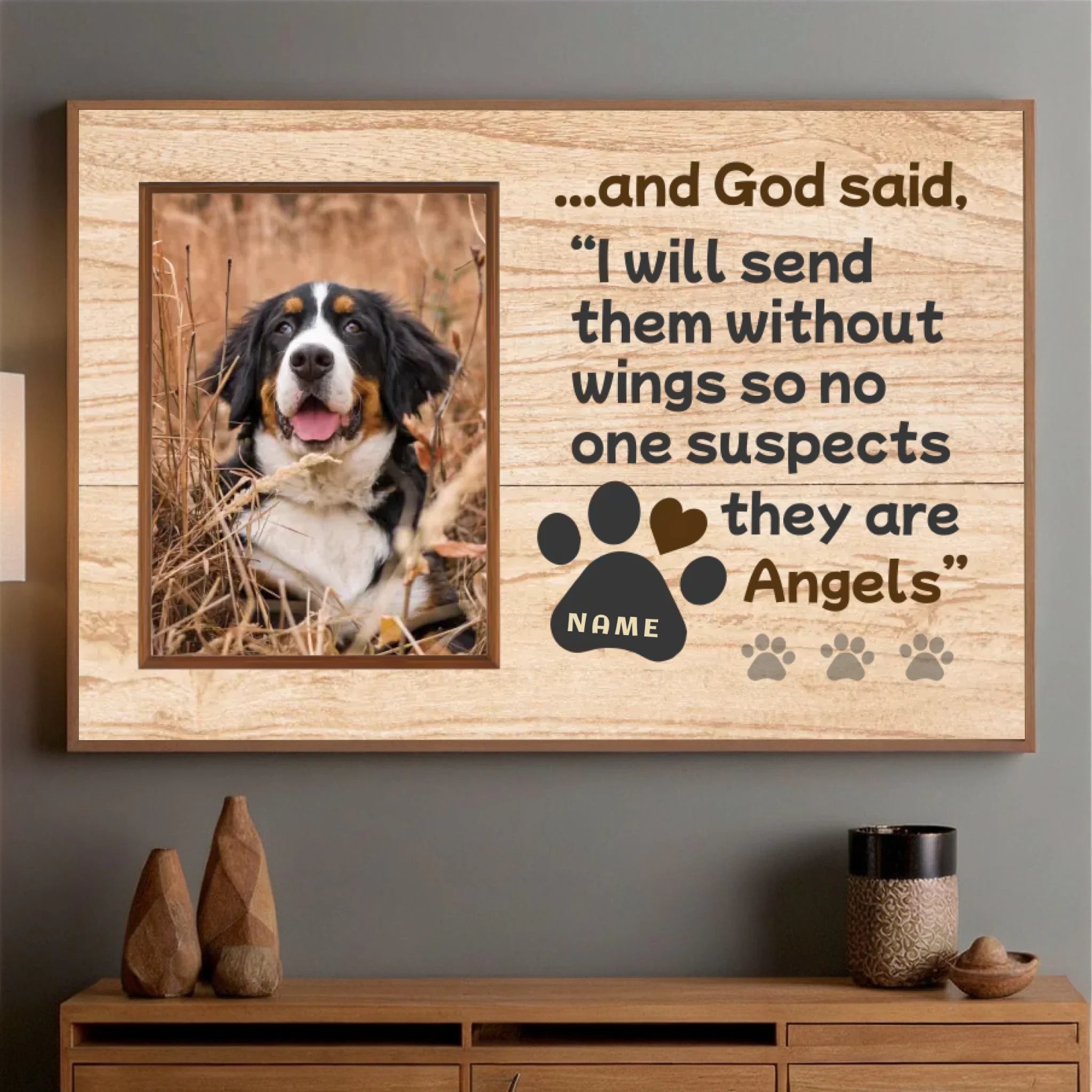 Heartfelt Custom Pet Gift Wingless Angel Celebrating Eternal Love - 89Prints