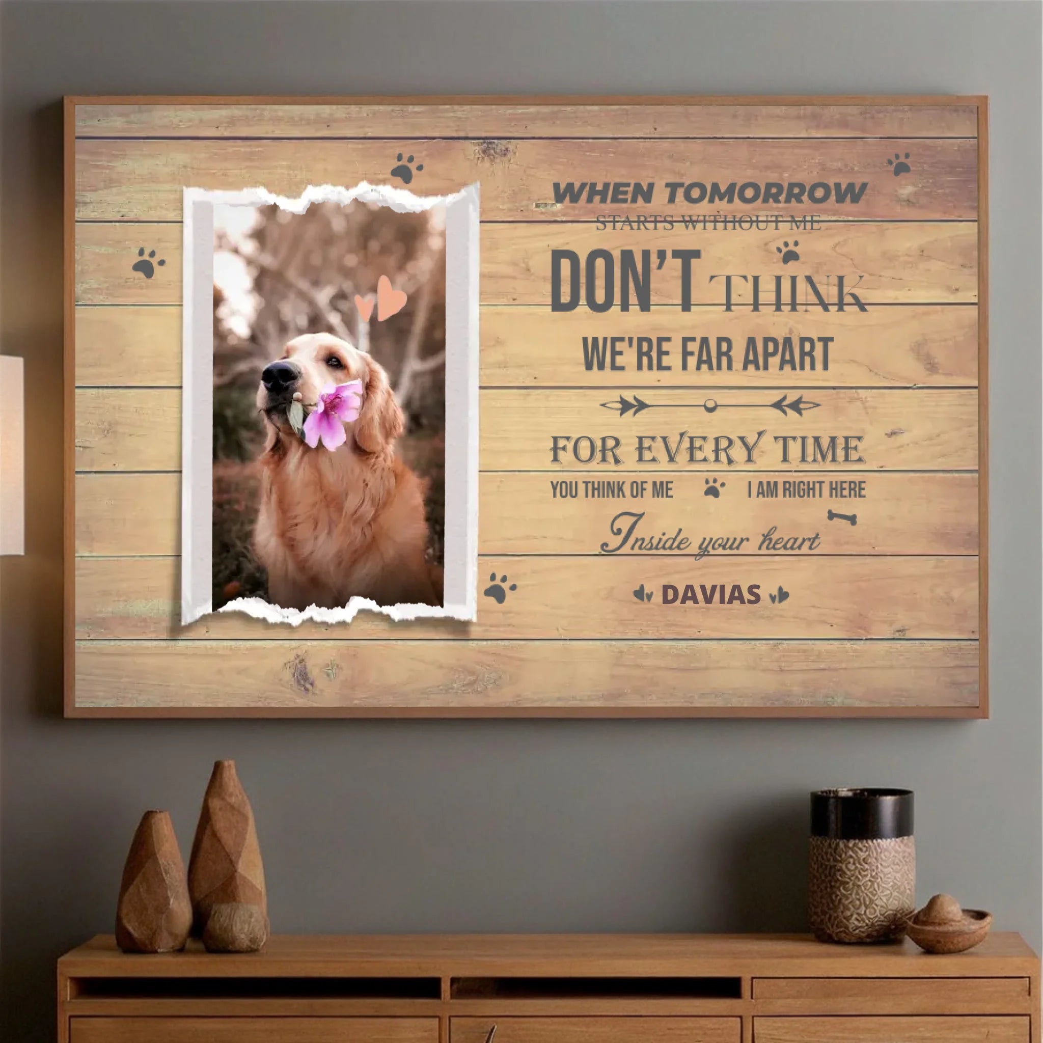 Personalized Pet Memorial Tribute Featuring When Tomorrow Starts Without Me - 89Prints