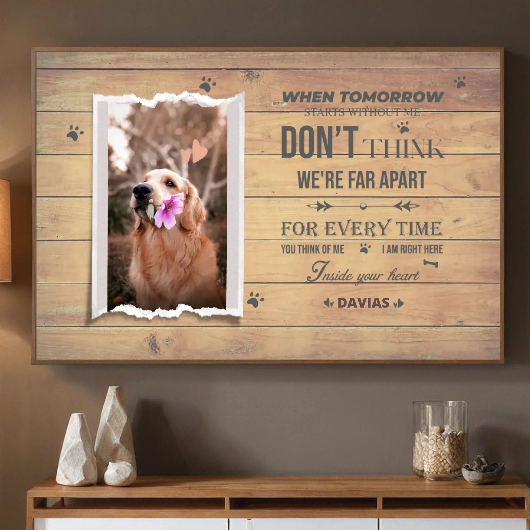 Personalized Pet Memorial Tribute Featuring When Tomorrow Starts Without Me - 89Prints