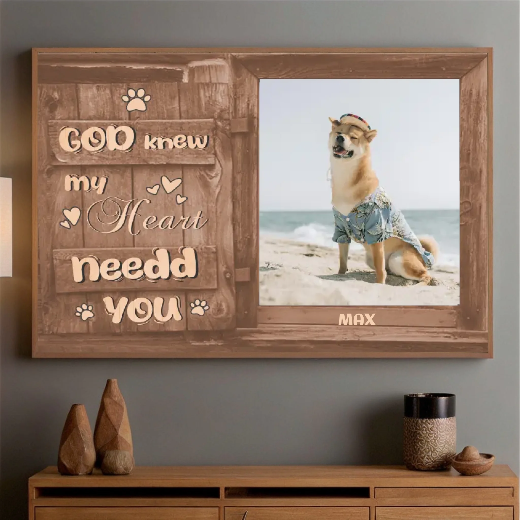89Prints-Personalized Dog Memorial Poster – God Knew My Heart Needed You