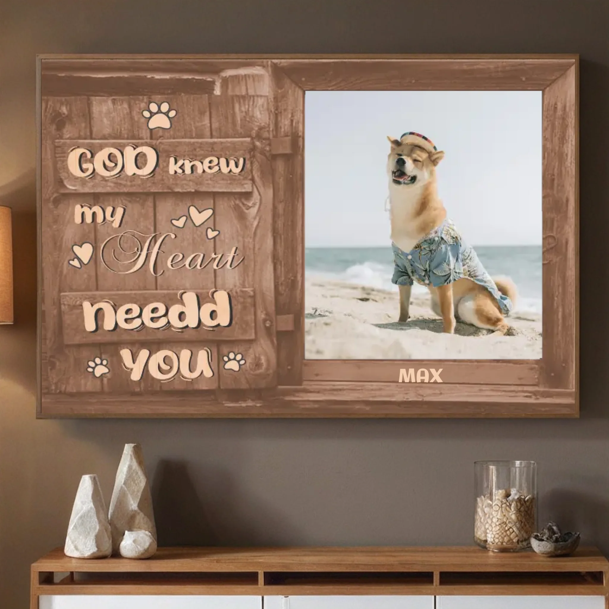 89Prints-Personalized Dog Memorial Poster – God Knew My Heart Needed You