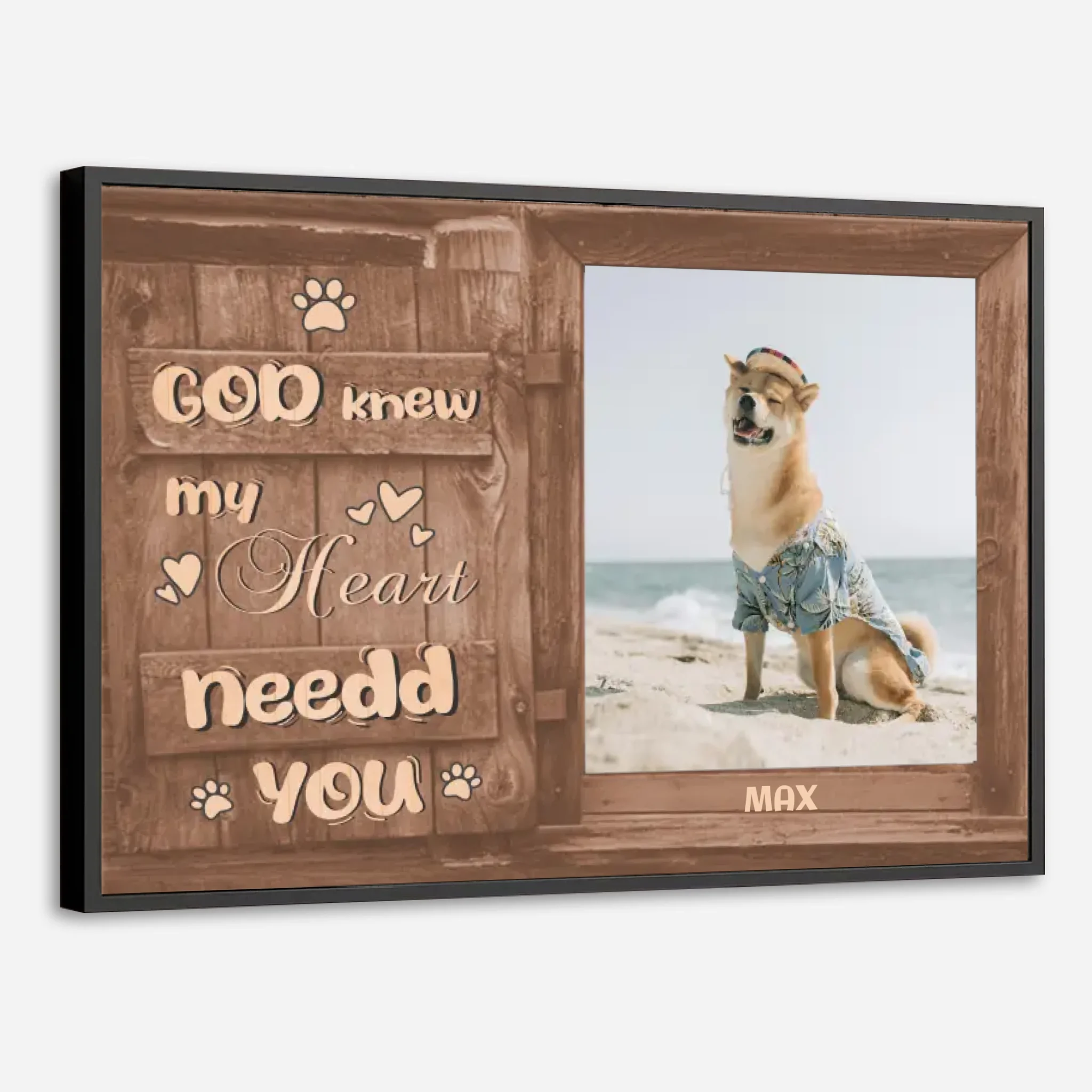 89Prints-Personalized Dog Memorial Poster – God Knew My Heart Needed You