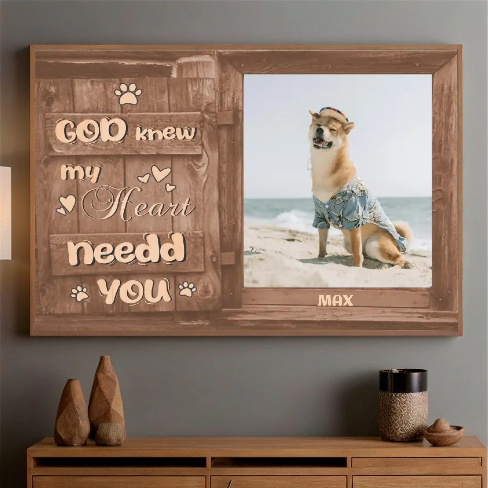 89Prints-Personalized Dog Memorial Poster – God Knew My Heart Needed You