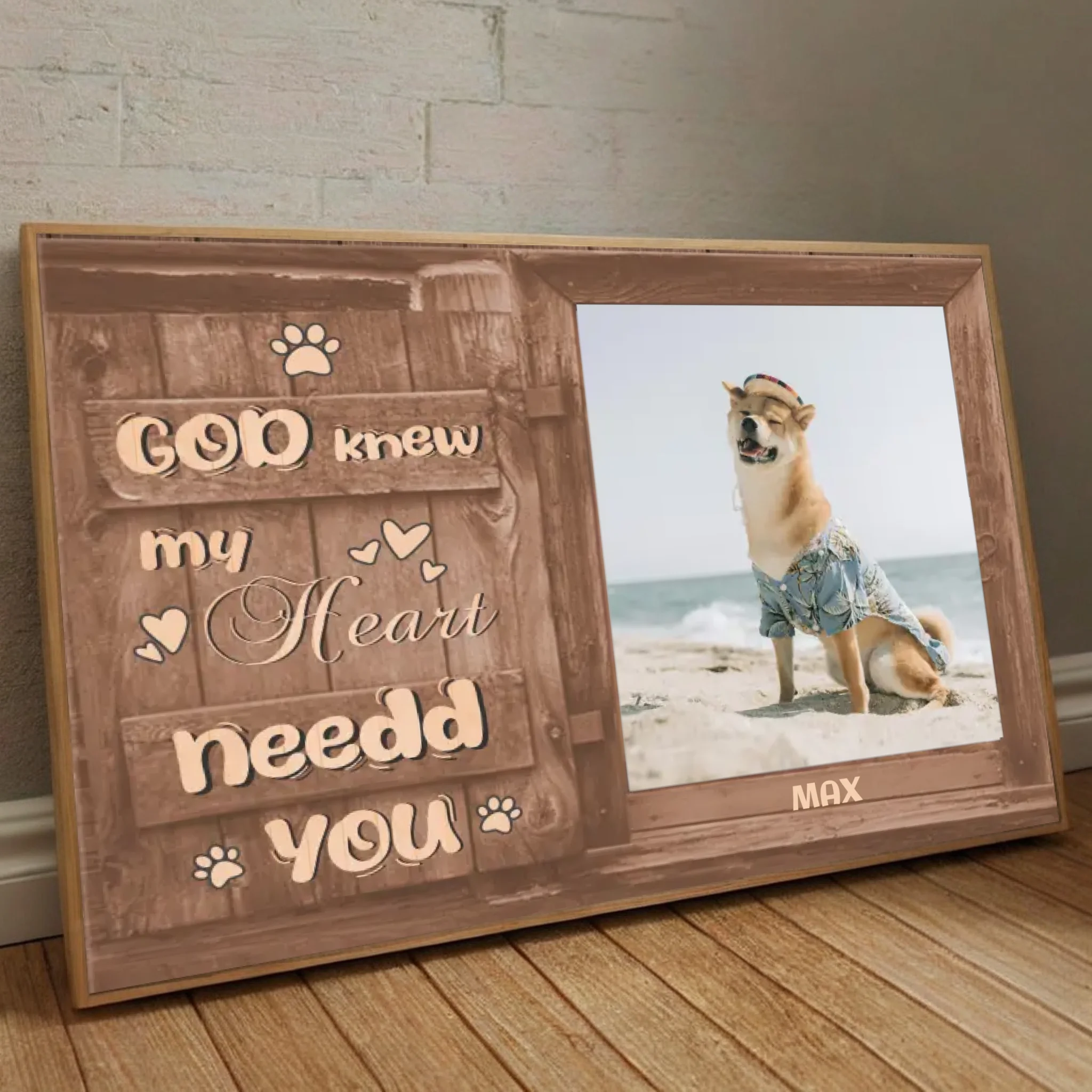89Prints-Personalized Dog Memorial Poster – God Knew My Heart Needed You