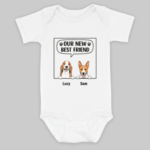 Our New Best Friend Baby Onesie – Cute Dog Lover Outfit for Newborn - 89Prints