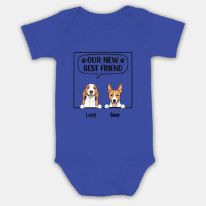 Our New Best Friend Baby Onesie – Cute Dog Lover Outfit for Newborn - 89Prints