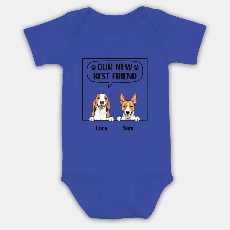 Our New Best Friend Baby Onesie – Cute Dog Lover Outfit for Newborn - 89Prints