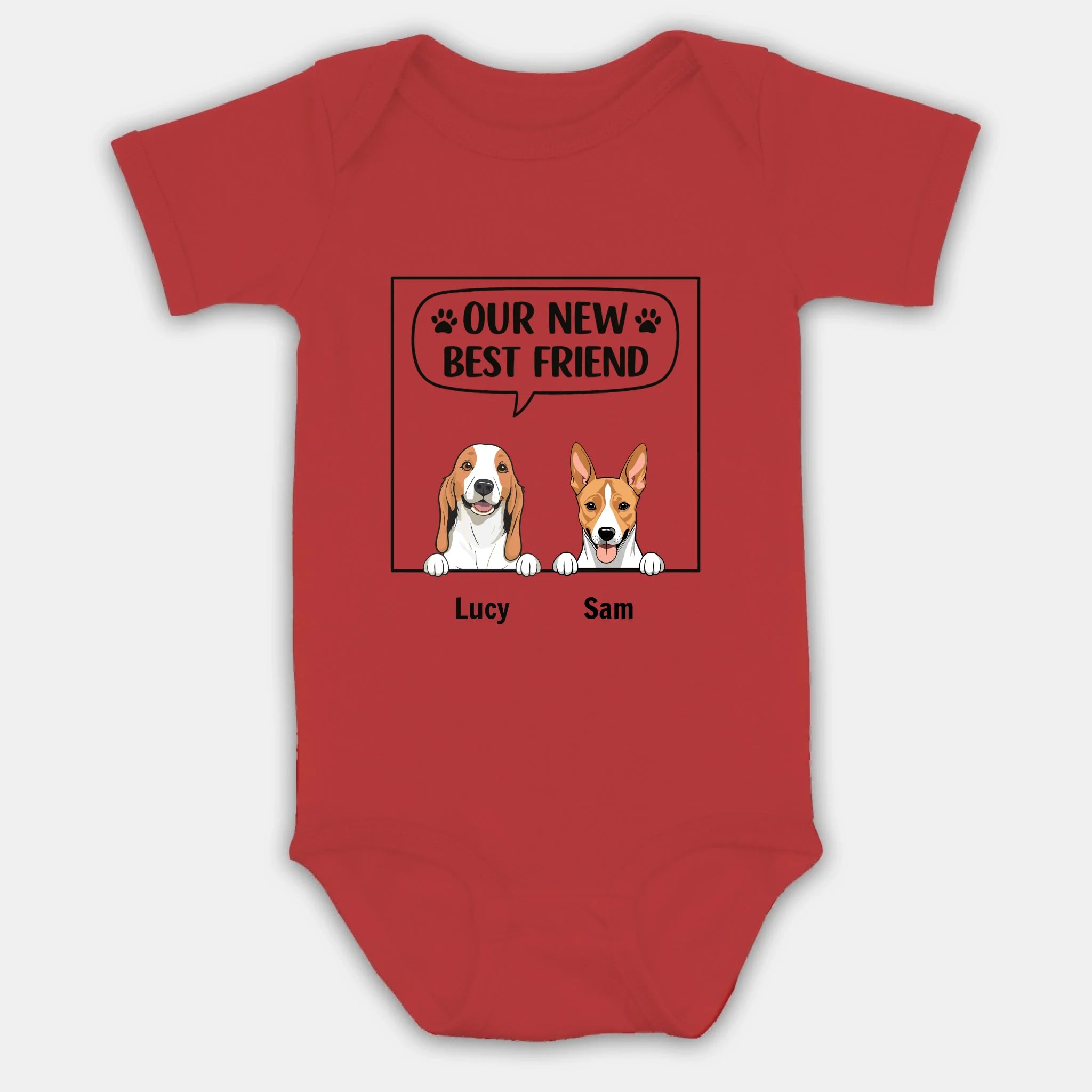 Our New Best Friend Baby Onesie – Cute Dog Lover Outfit for Newborn - 89Prints