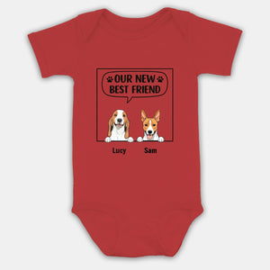 Our New Best Friend Baby Onesie – Cute Dog Lover Outfit for Newborn - 89Prints