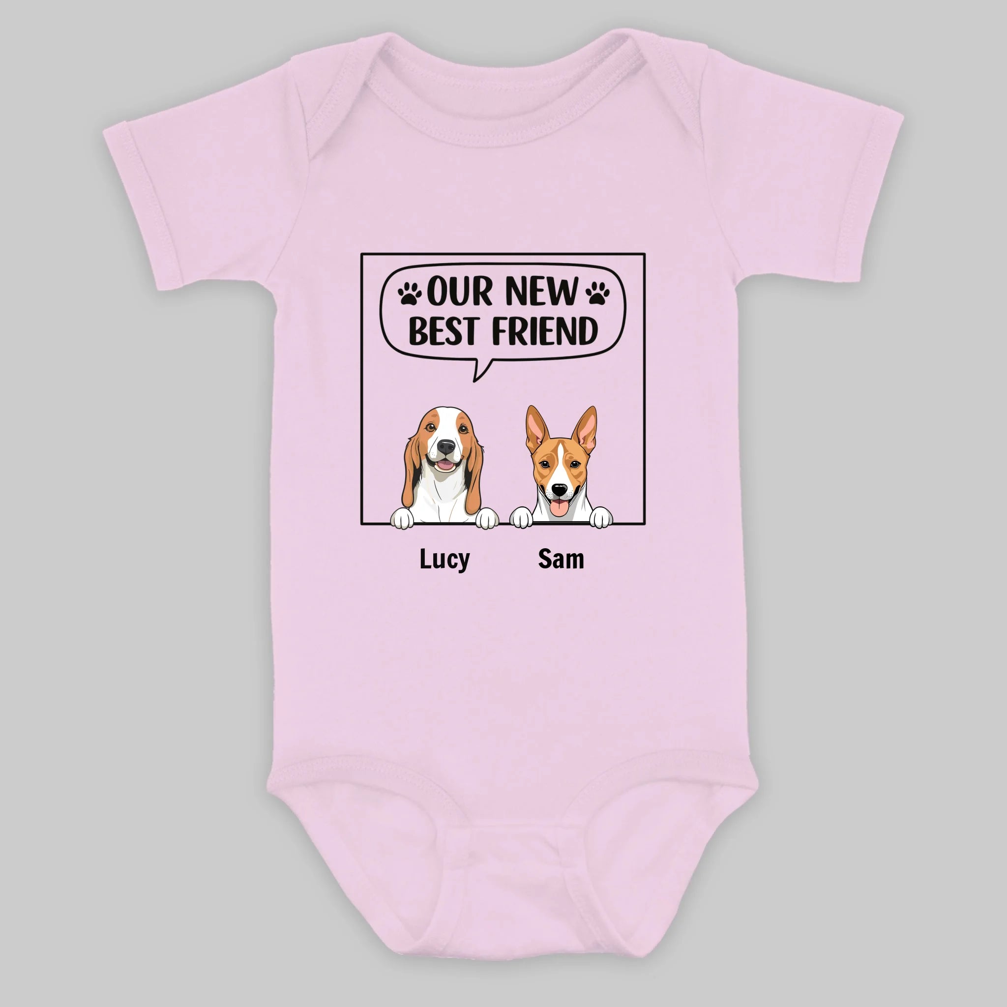 Our New Best Friend Baby Onesie – Cute Dog Lover Outfit for Newborn - 89Prints