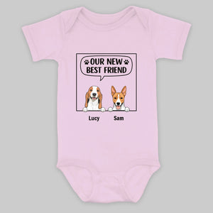 Our New Best Friend Baby Onesie – Cute Dog Lover Outfit for Newborn - 89Prints