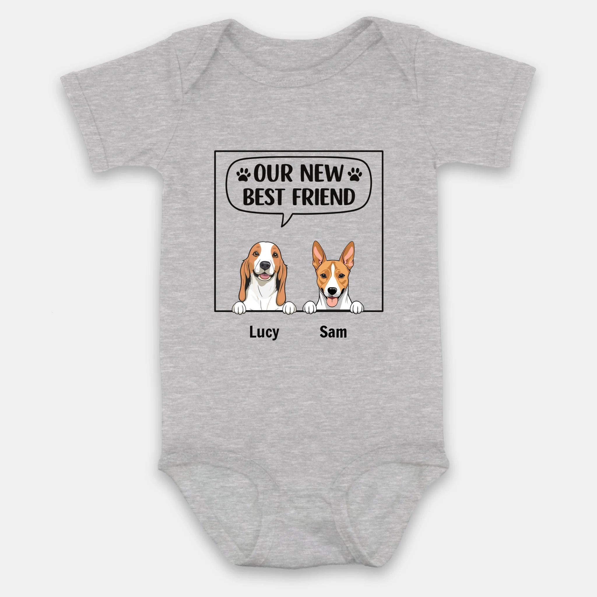 Our New Best Friend Baby Onesie – Cute Dog Lover Outfit for Newborn - 89Prints