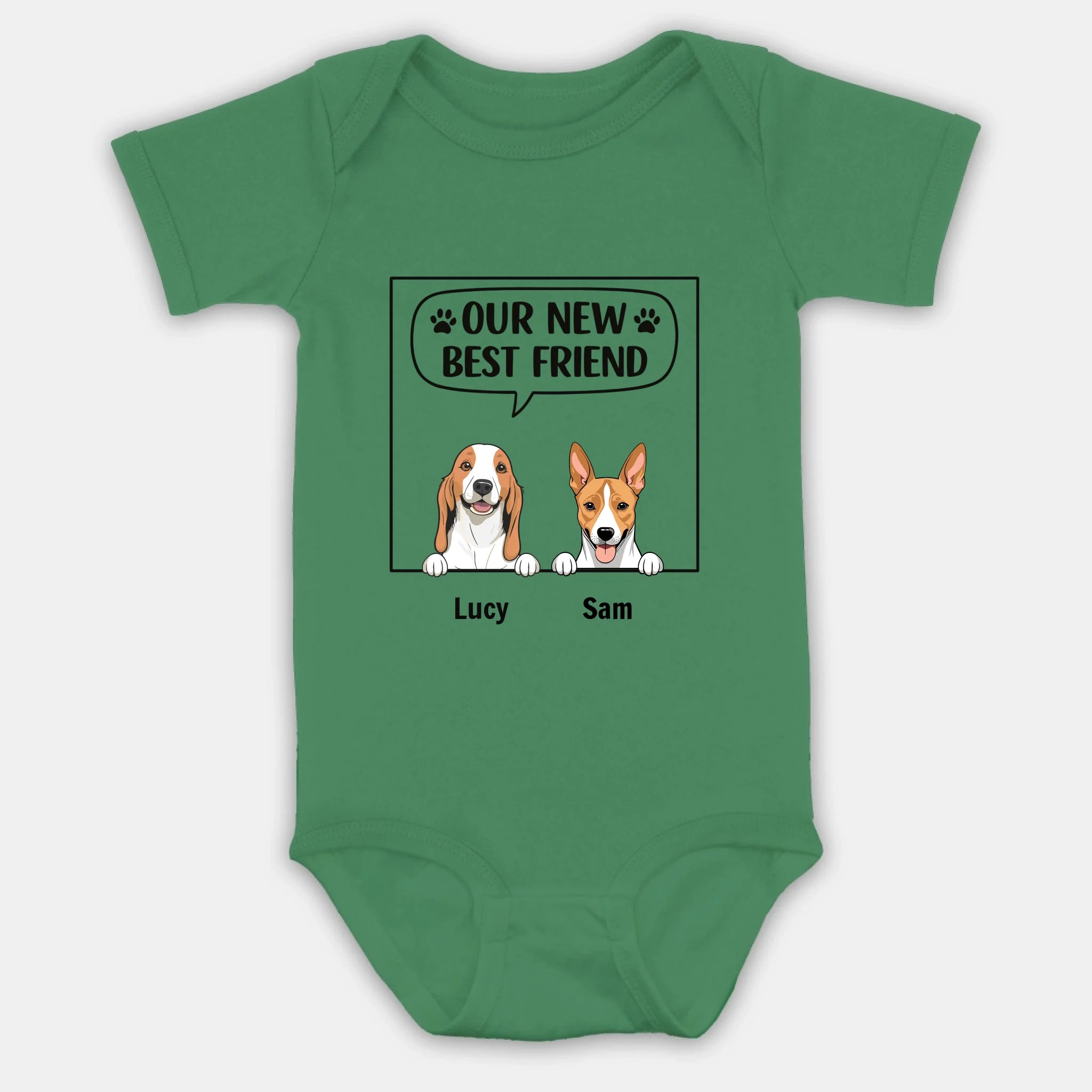 Our New Best Friend Baby Onesie – Cute Dog Lover Outfit for Newborn - 89Prints