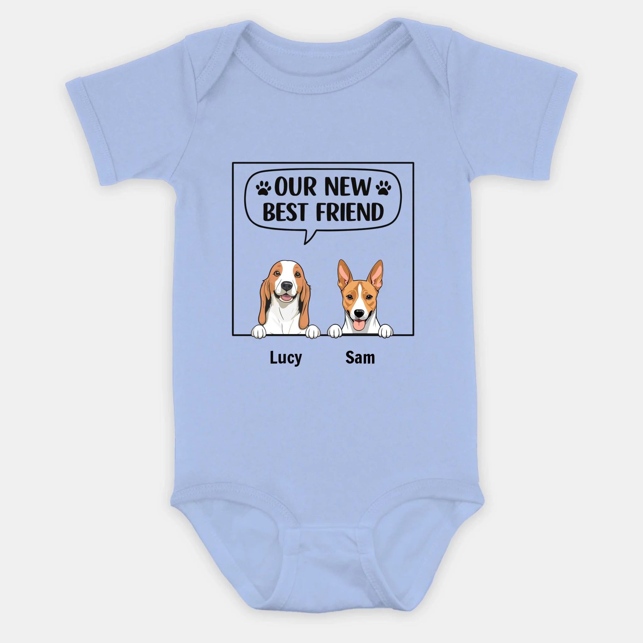 Our New Best Friend Baby Onesie – Cute Dog Lover Outfit for Newborn - 89Prints