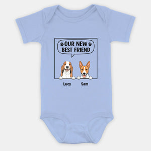 Our New Best Friend Baby Onesie – Cute Dog Lover Outfit for Newborn - 89Prints