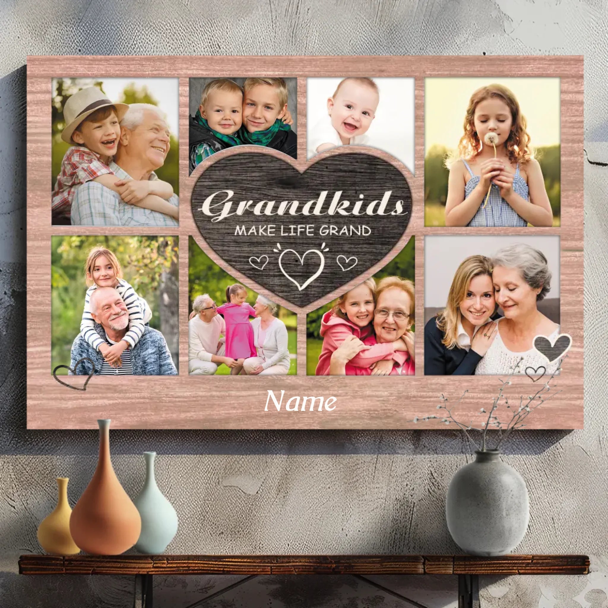 Customizable Grandparents Canvas - Celebrating the Joy of Grandkids | 89Prints