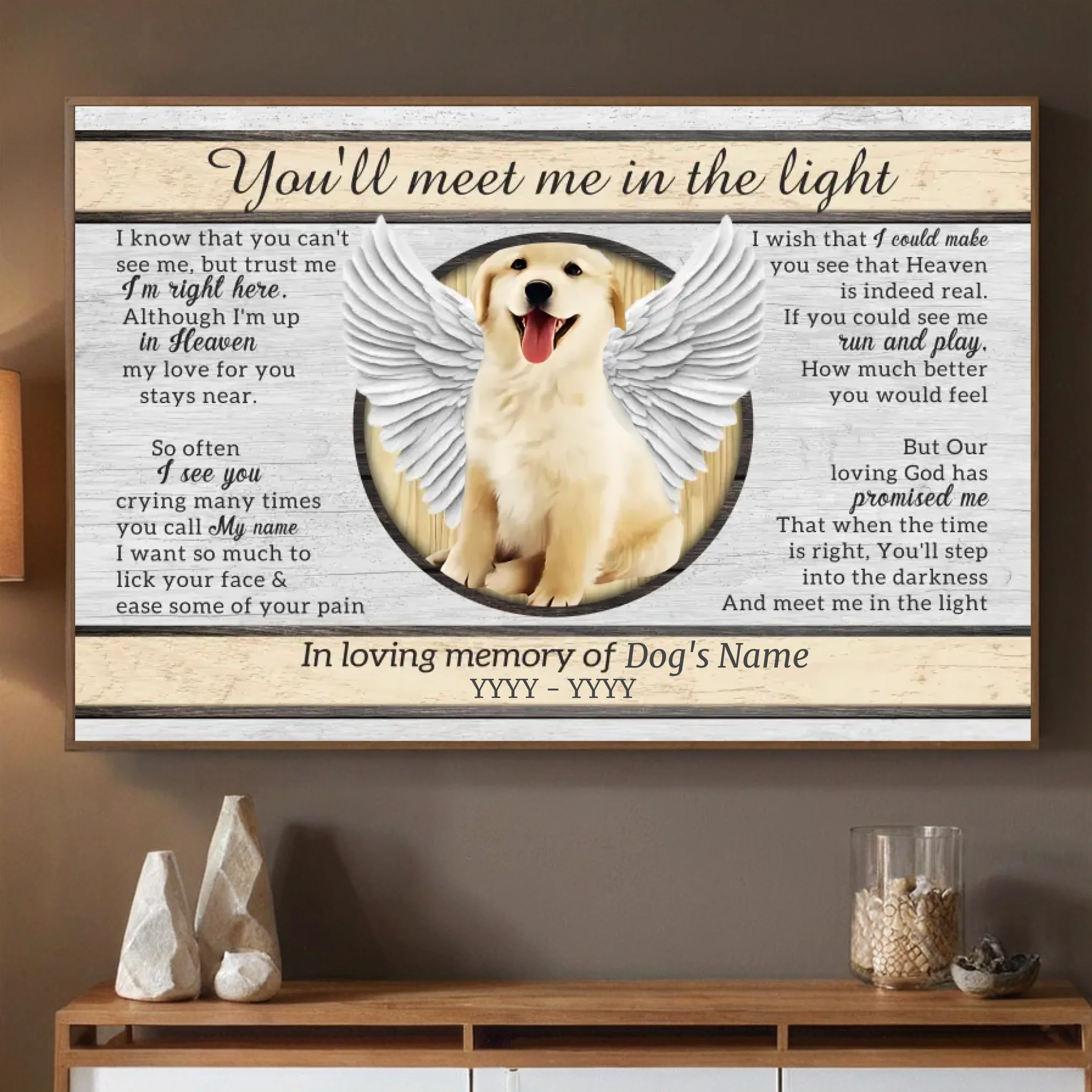 89Prints-Meet Me in the Light – Personalized Pet Memorial Poster to Honor Your Beloved Pet
