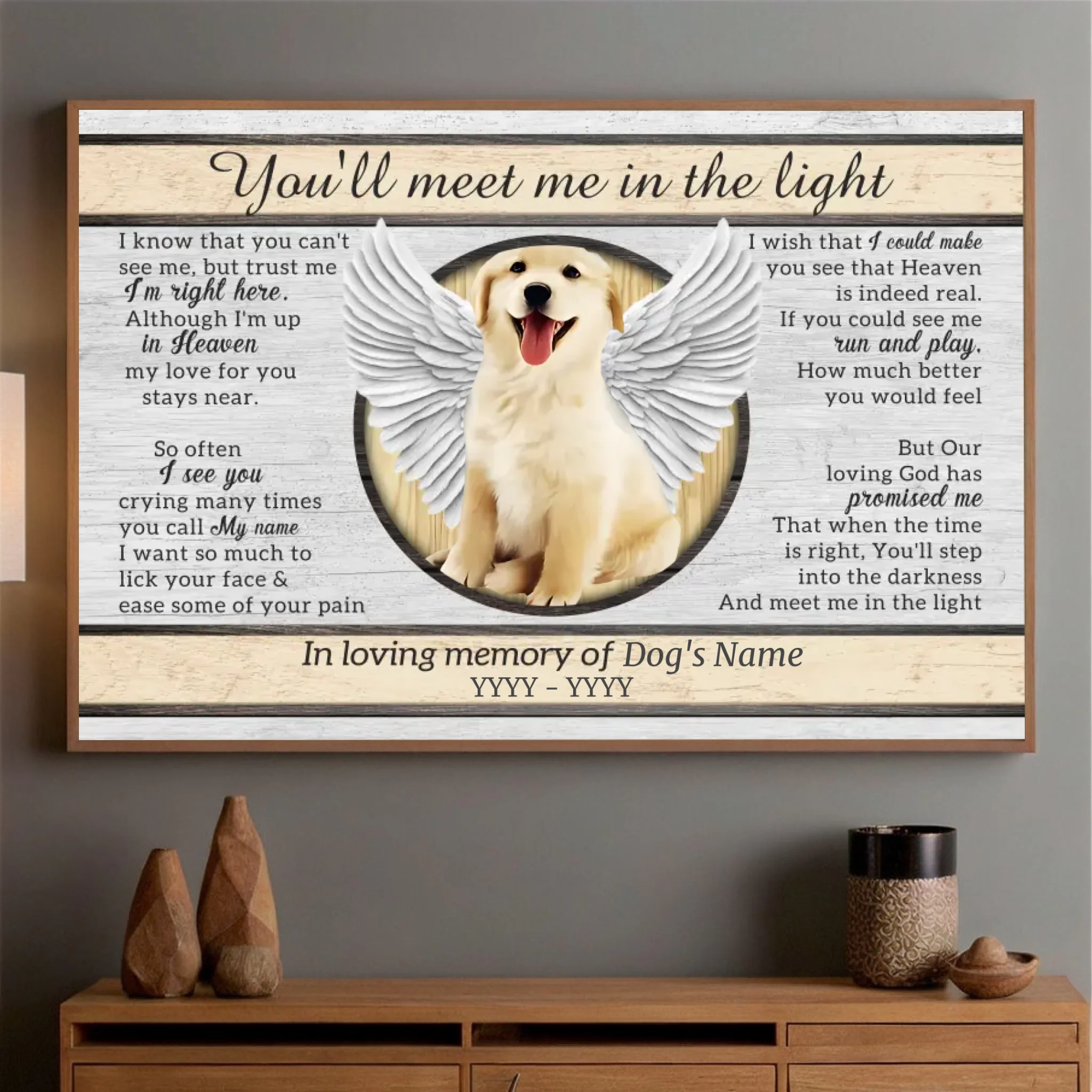 89Prints-Meet Me in the Light – Personalized Pet Memorial Poster to Honor Your Beloved Pet