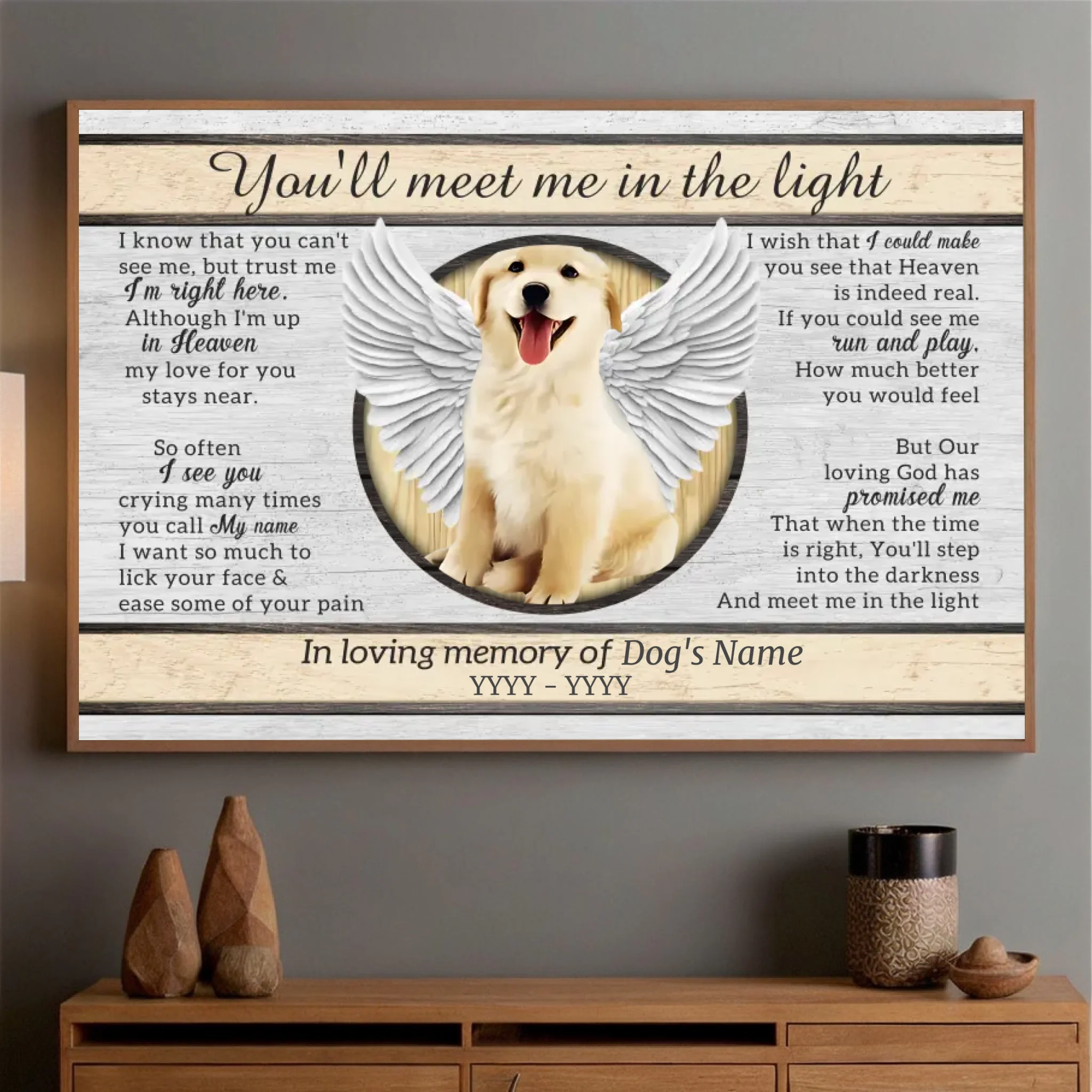 89Prints-Meet Me in the Light – Personalized Pet Memorial Poster to Honor Your Beloved Pet