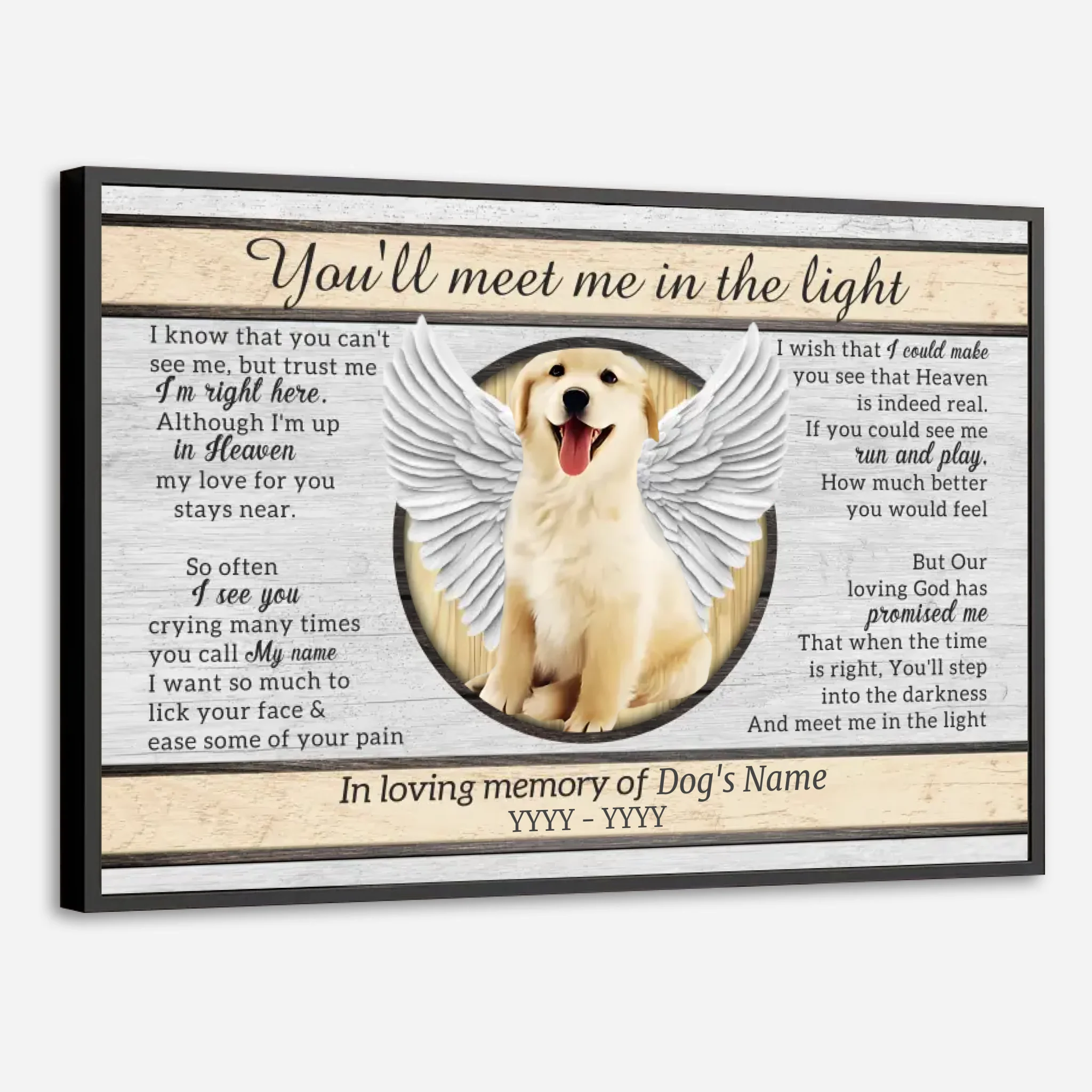 89Prints-Meet Me in the Light – Personalized Pet Memorial Poster to Honor Your Beloved Pet