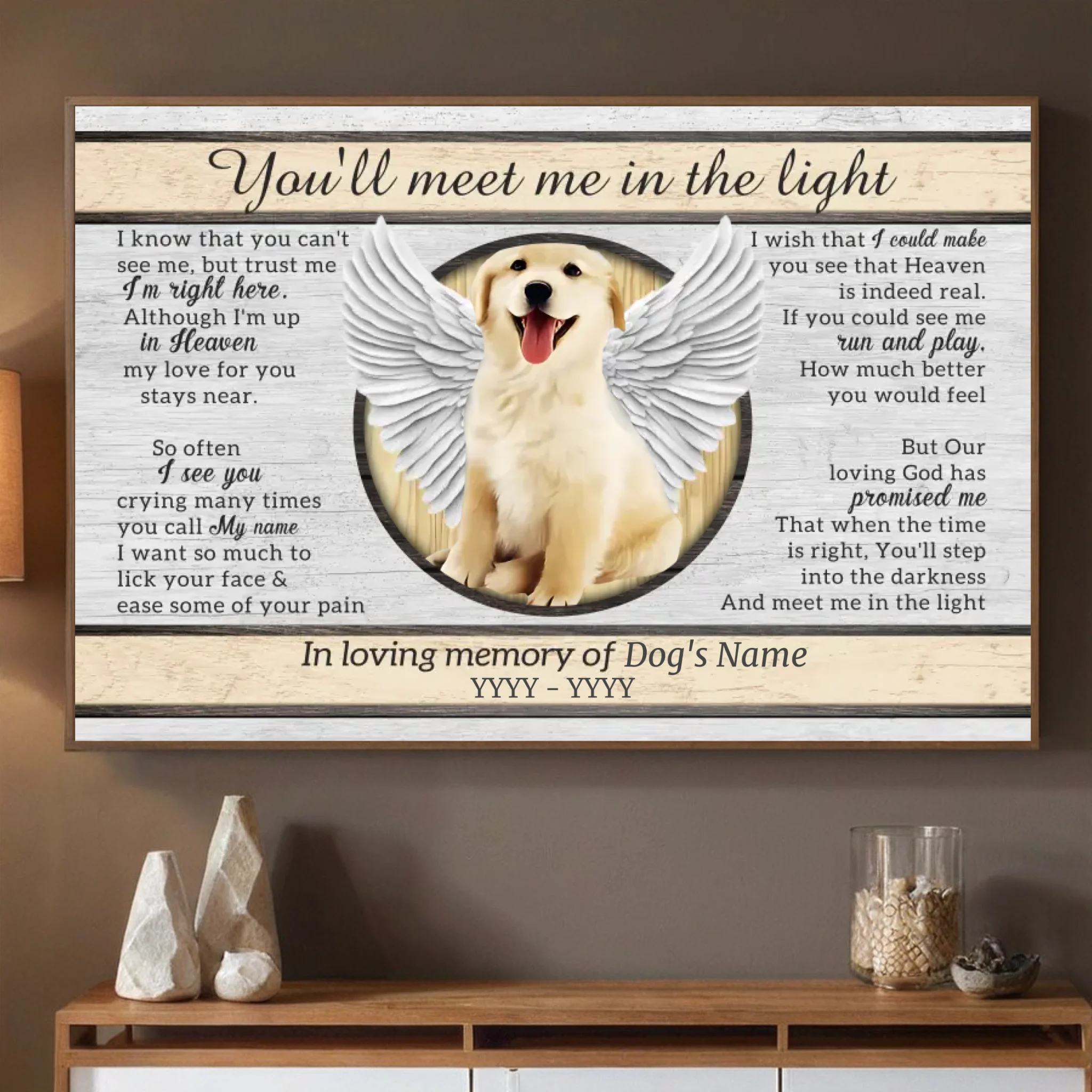 89Prints-Meet Me in the Light – Personalized Pet Memorial Poster to Honor Your Beloved Pet