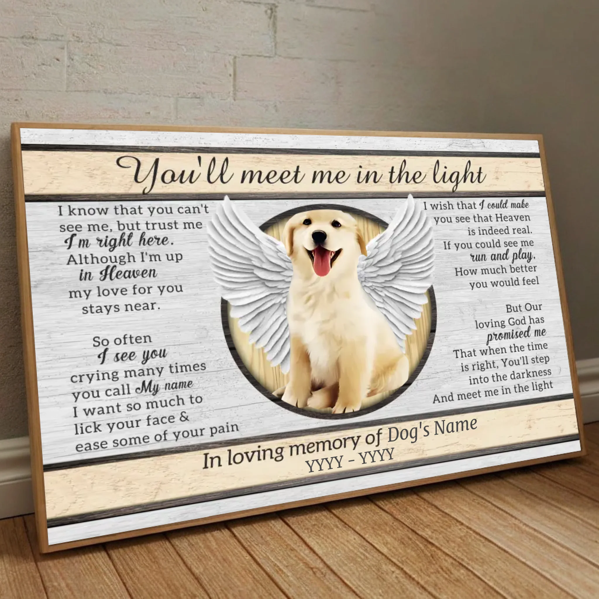 89Prints-Meet Me in the Light – Personalized Pet Memorial Poster to Honor Your Beloved Pet
