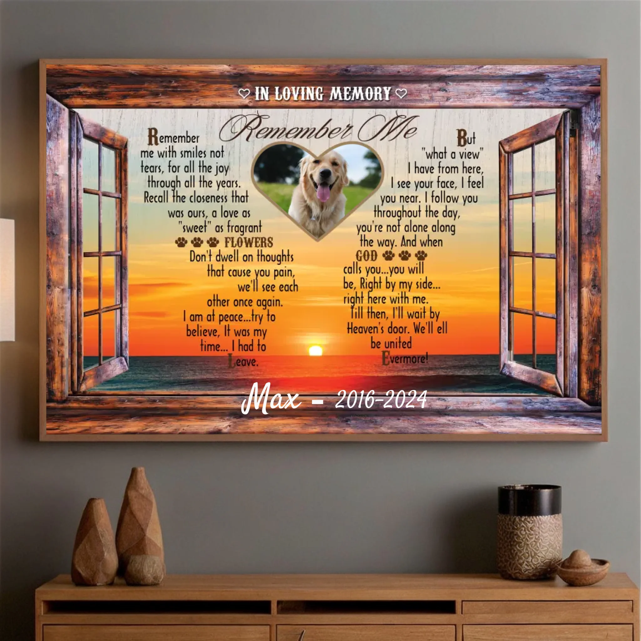 89Prints-Custom Pet Memorial Poster – 'In Loving Memory' Personalized with Your Pet’s Name