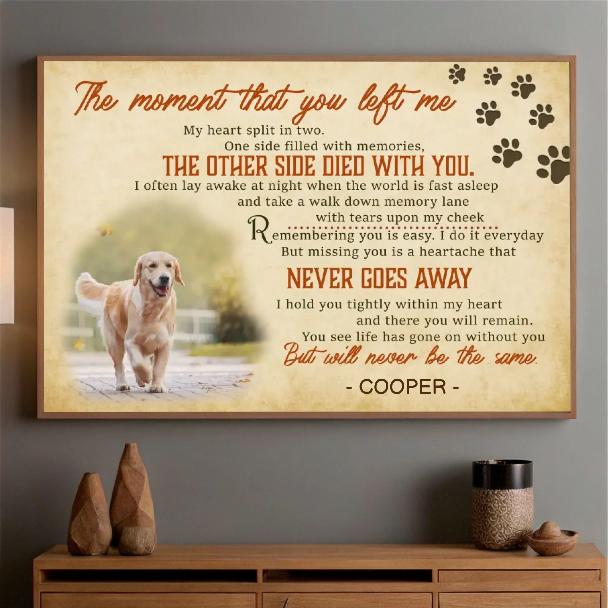 Custom Memorial Dog Poster – A Personalized Poem with Your Pet’s Name and Photo - 89Prints