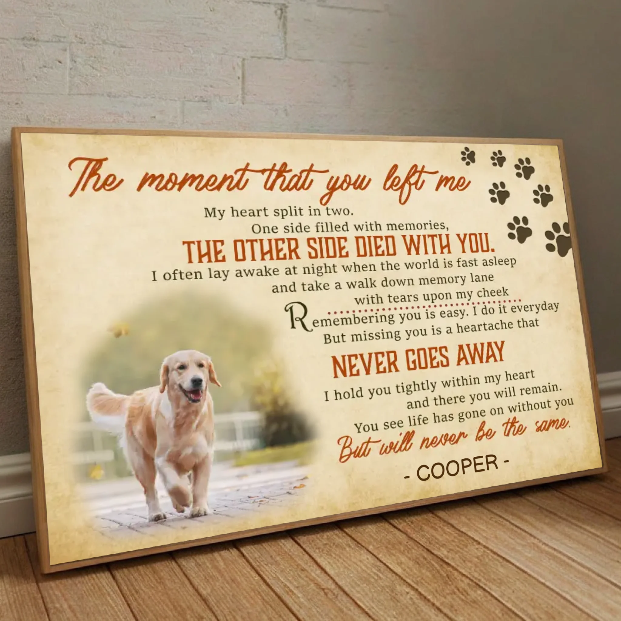 Custom Memorial Dog Poster – A Personalized Poem with Your Pet’s Name and Photo - 89Prints