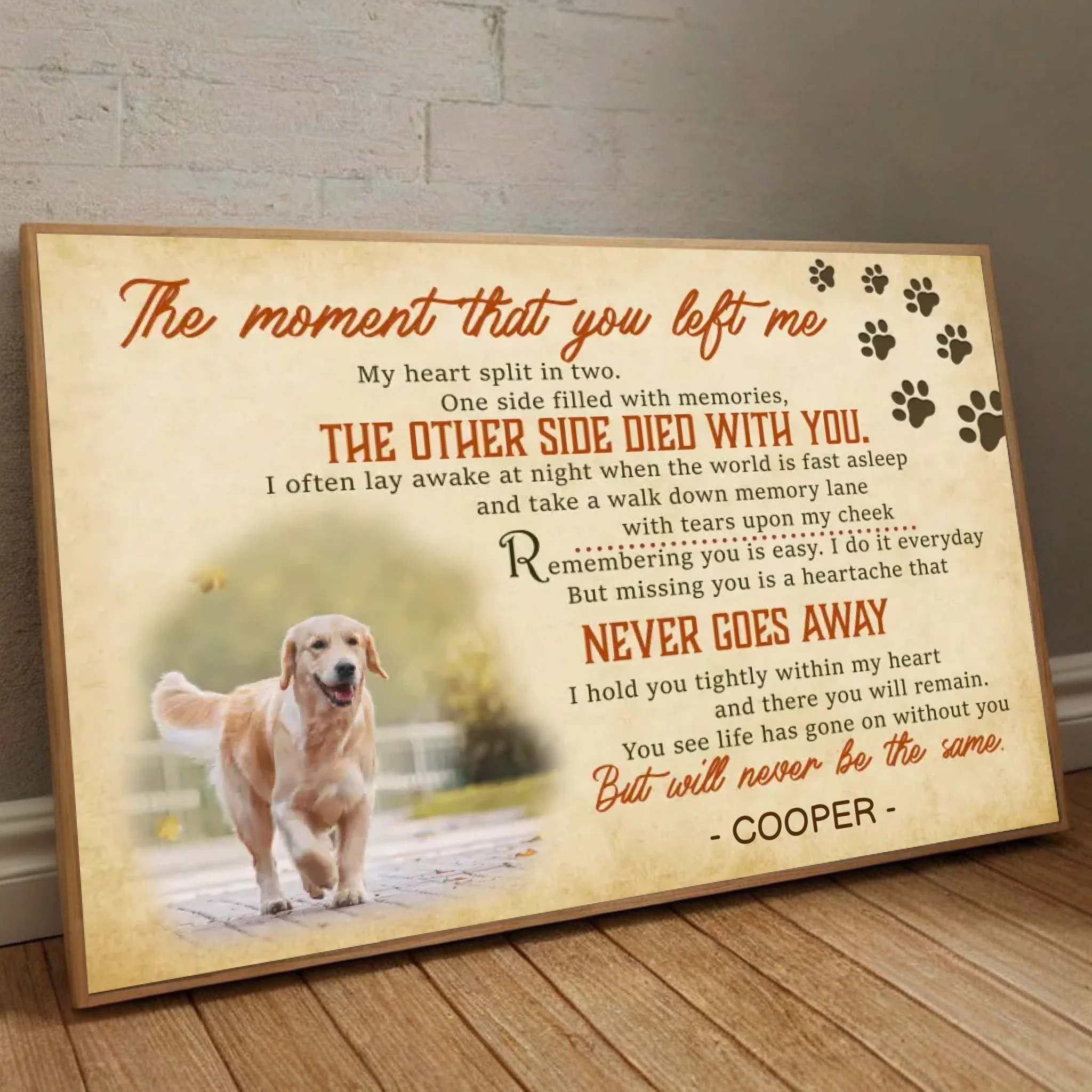 Custom Memorial Dog Poster – A Personalized Poem with Your Pet’s Name and Photo - 89Prints