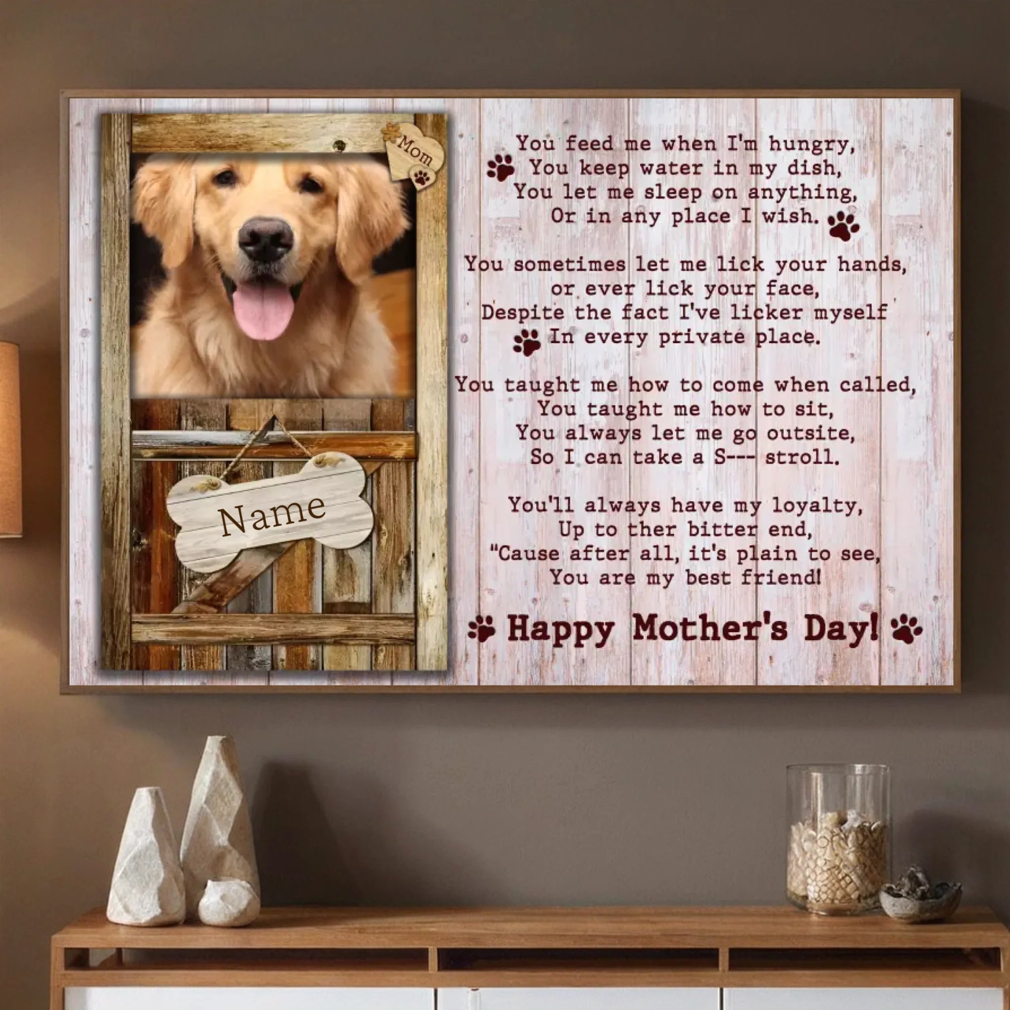 89Prints-Custom Pet Mother’s Day Poster – A Personalized Poem with Your Pet’s Name and Photo