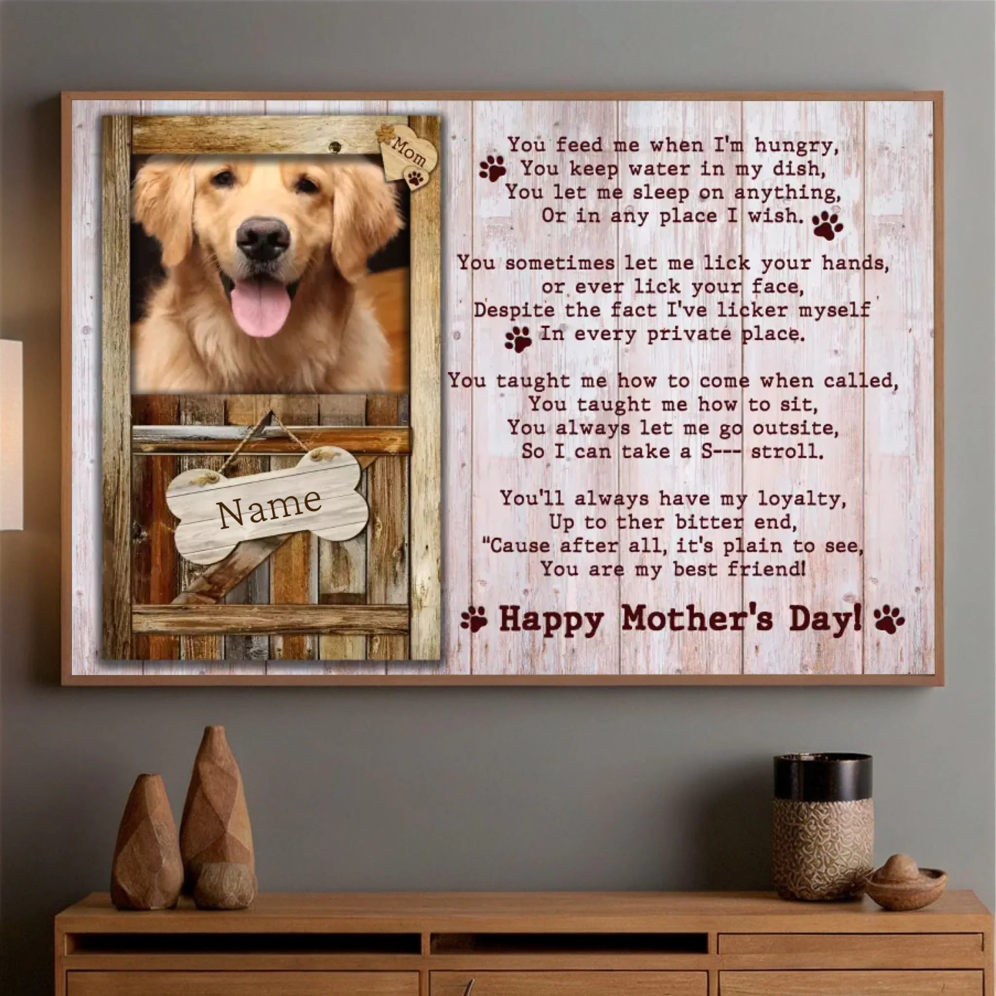 89Prints-Custom Pet Mother’s Day Poster – A Personalized Poem with Your Pet’s Name and Photo
