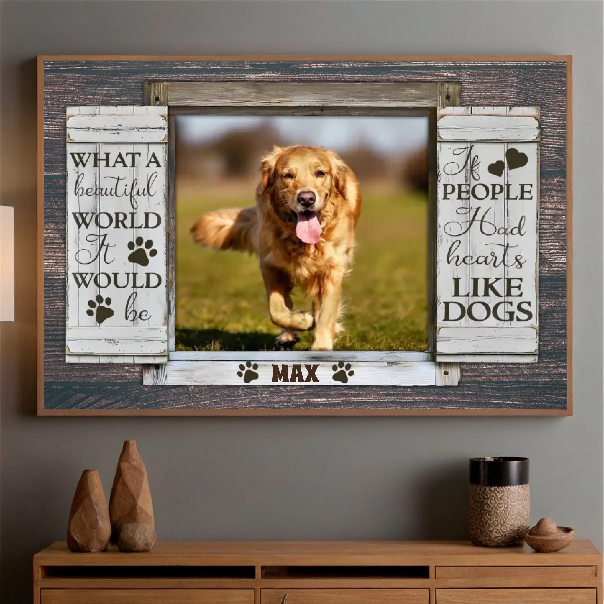 89Prints-Custom Dog Poster – 'What a Beautiful World' Personalized with Your Pet’s Name