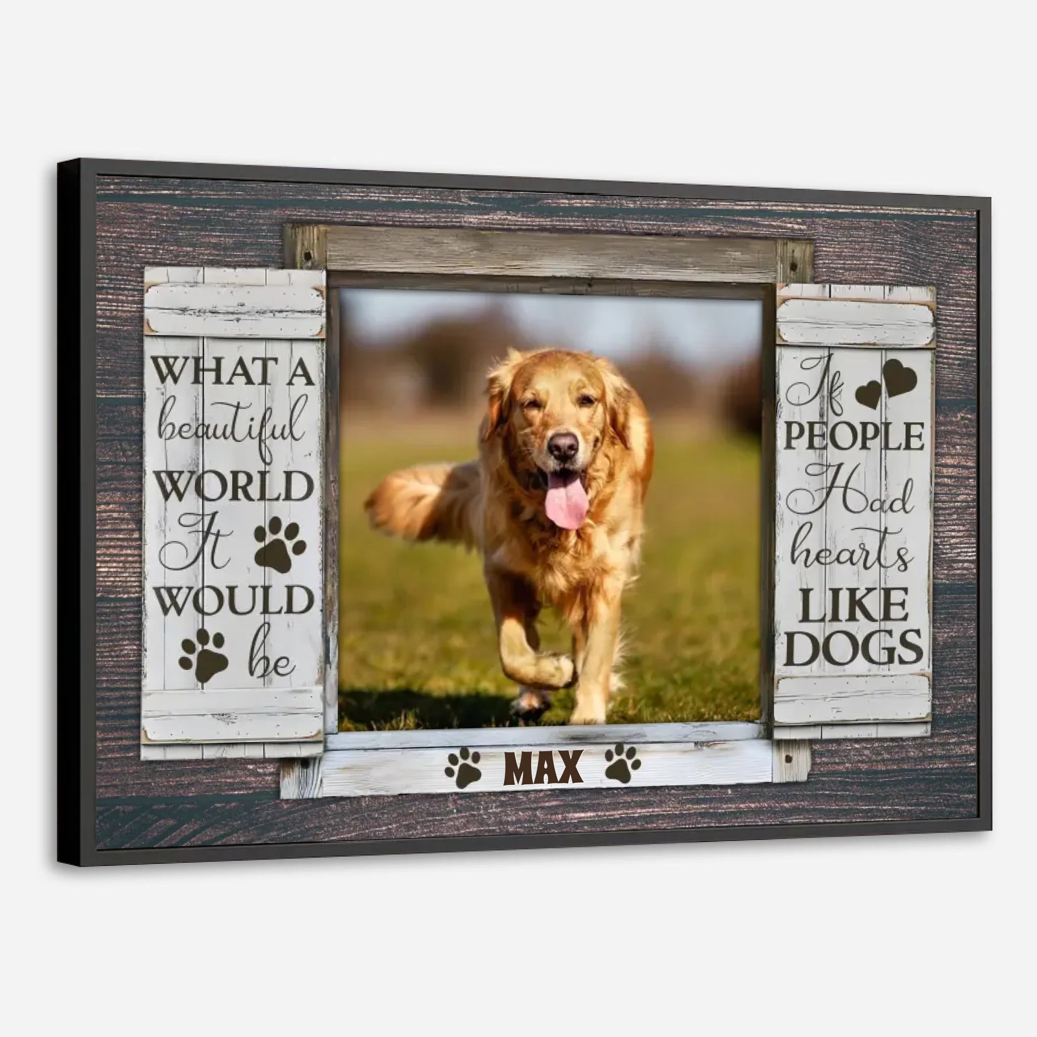 89Prints-Custom Dog Poster – 'What a Beautiful World' Personalized with Your Pet’s Name