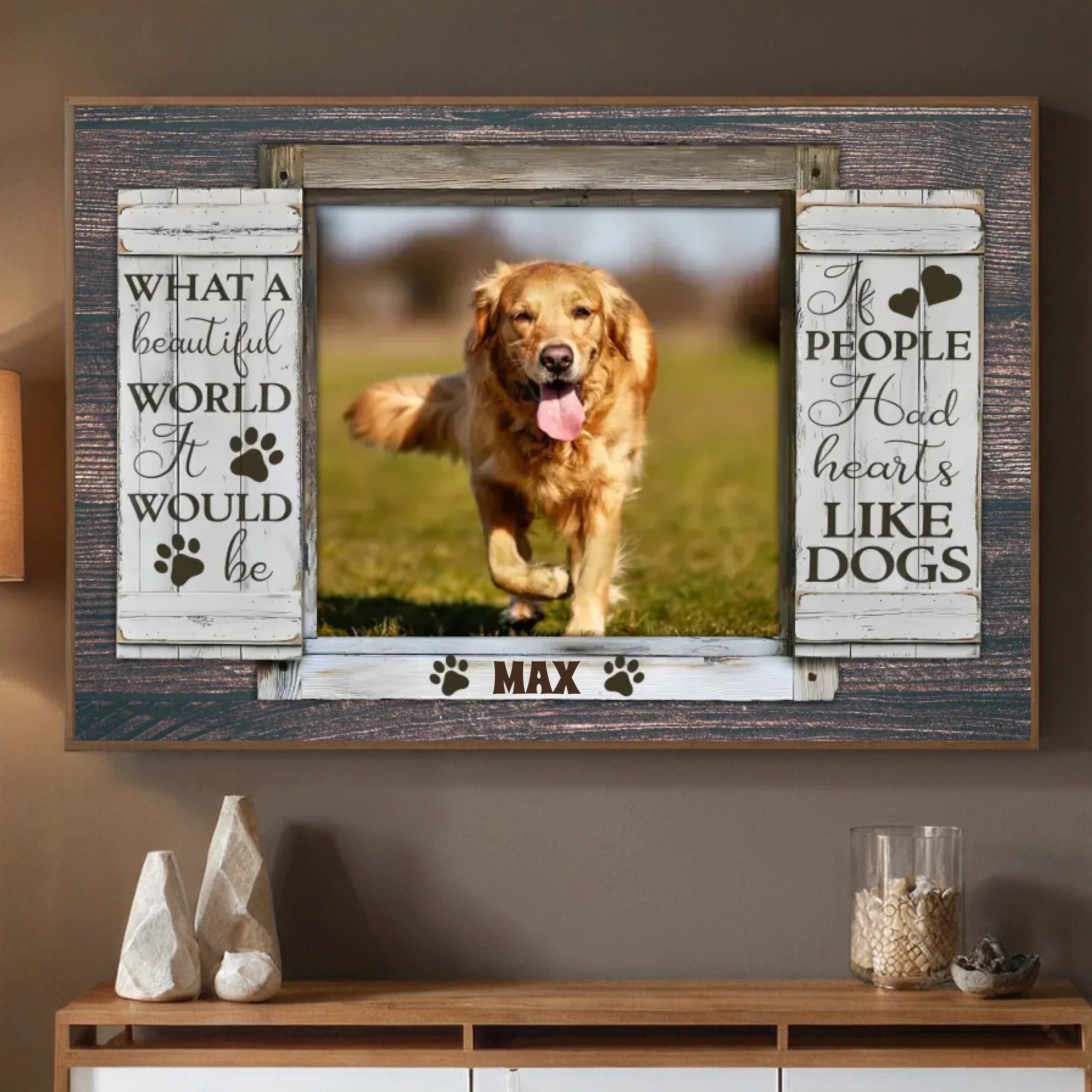 89Prints-Custom Dog Poster – 'What a Beautiful World' Personalized with Your Pet’s Name