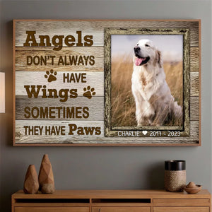 89Prints-Custom Dog Memorial Poster – 'Angels Have Paws' Personalized with Name and Dates