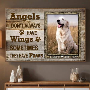 89Prints-Custom Dog Memorial Poster – 'Angels Have Paws' Personalized with Name and Dates