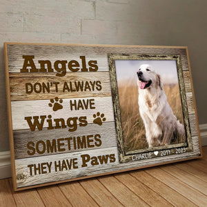 89Prints-Custom Dog Memorial Poster – 'Angels Have Paws' Personalized with Name and Dates